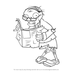 How to Draw Newspaper Zombie from Plants vs. Zombies