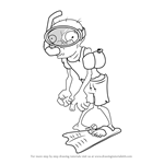 How to Draw Snorkel Zombie from Plants vs. Zombies