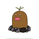 How to Draw Alola Diglett from Pokemon Sun and Moon