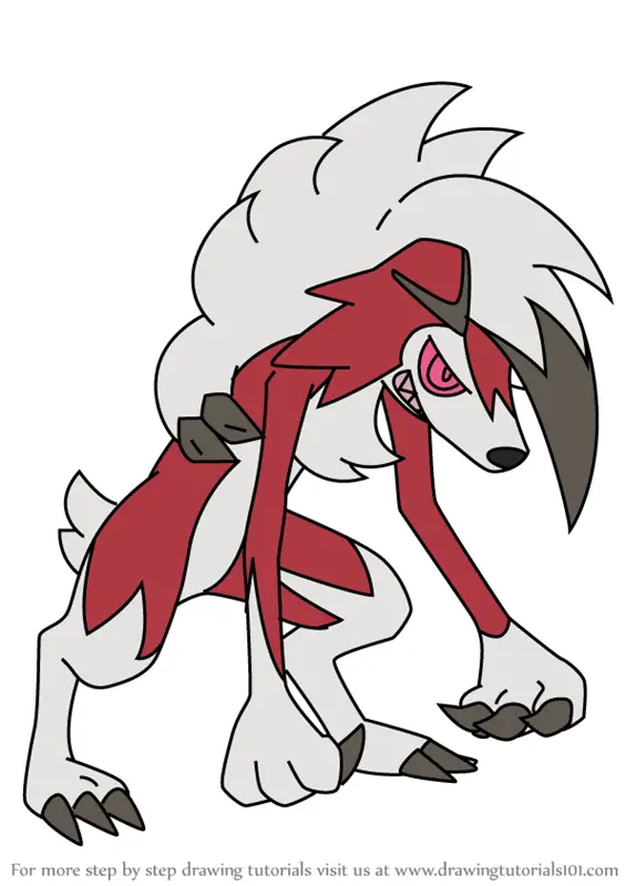 How to Draw Lycanroc - Midnight Form from Pokemon Sun and Moon (Pokémon ...