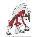 How to Draw Lycanroc - Midnight Form from Pokemon Sun and Moon