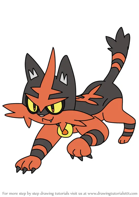 Learn How to Draw Torracat from Pokemon Sun and Moon (Pokémon Sun and ...