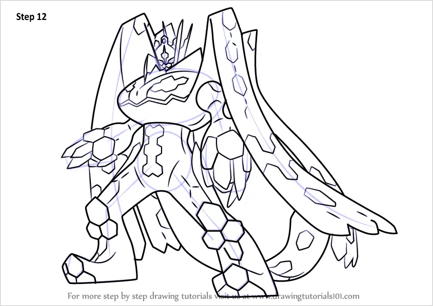 Learn How To Draw Zygarde Complete Forme From Pokemon Sun And Moon Pokemon Sun And Moon Step By Step Drawing Tutorials