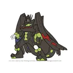 How to Draw Zygarde Complete Forme from Pokemon Sun and Moon
