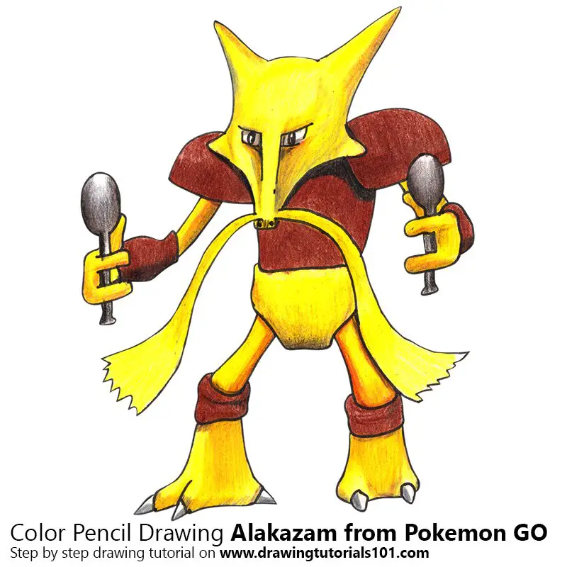 Alakazam from Pokemon GO Color Pencil Drawing