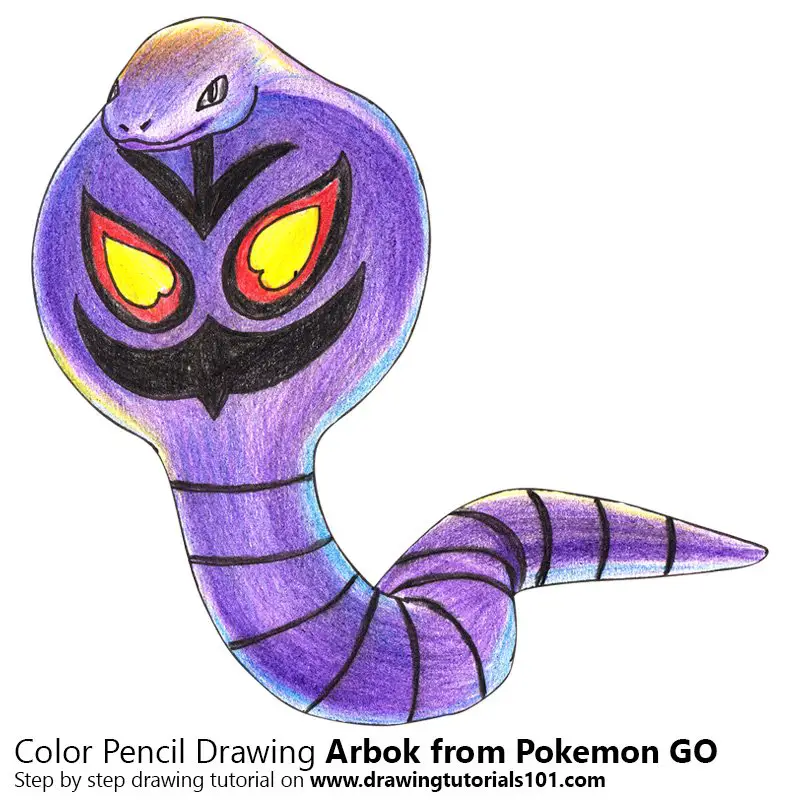 Arbok from Pokemon GO Color Pencil Drawing