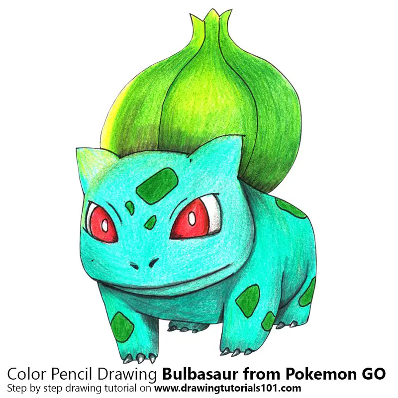 Bulbasaur from Pokemon GO Color Pencil Drawing
