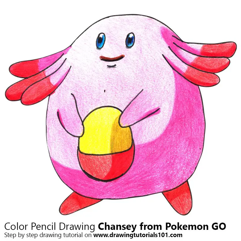 Chansey from Pokemon GO Color Pencil Drawing