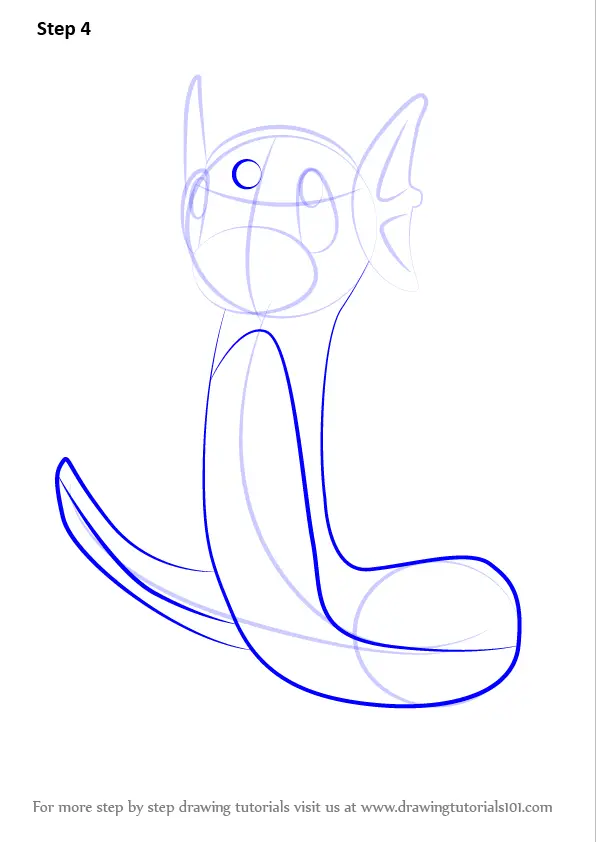 Step by Step How to Draw Dratini from Pokemon GO : DrawingTutorials101.com