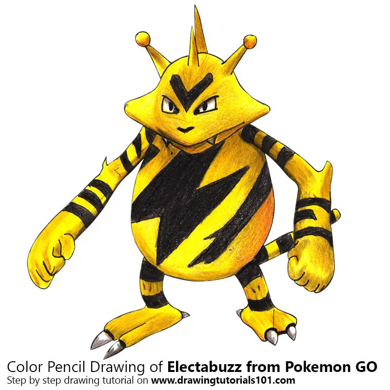 Electabuzz from Pokemon GO Color Pencil Drawing