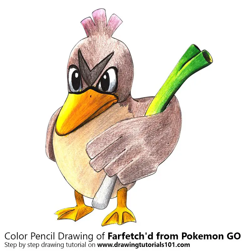 Farfetch'd from Pokemon GO Color Pencil Drawing