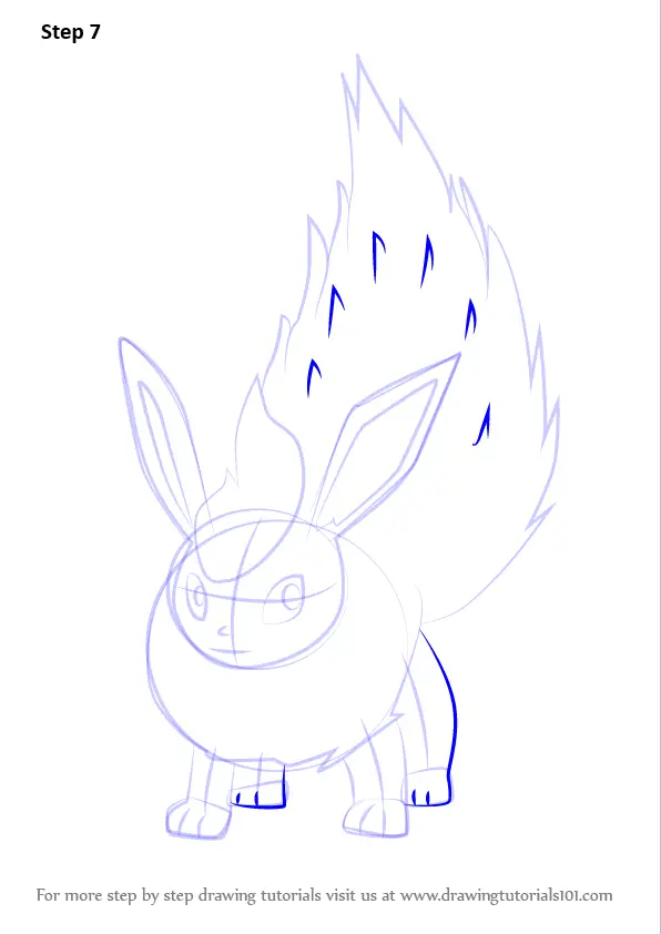 Learn How to Draw Flareon from Pokemon GO (Pokemon GO) Step by Step