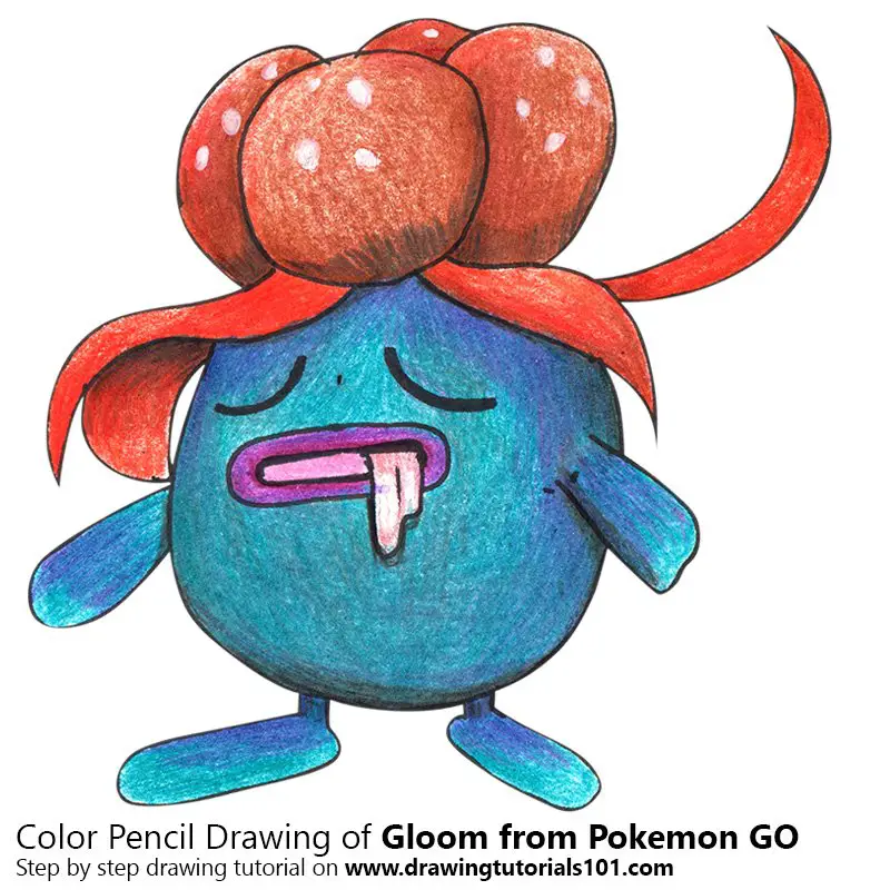 Gloom from Pokemon GO Color Pencil Drawing