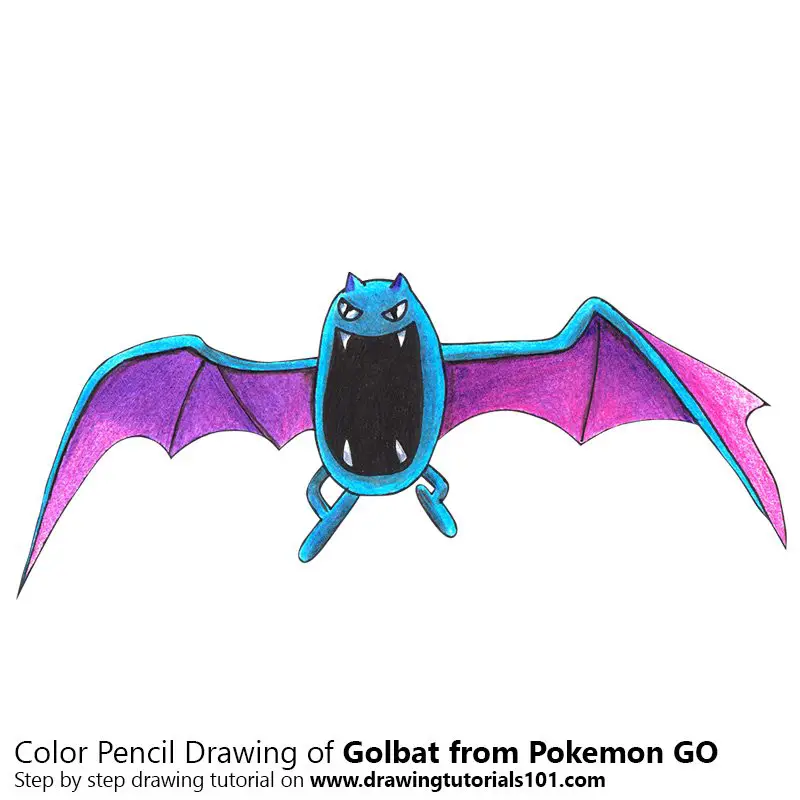 Golbat from Pokemon GO Color Pencil Drawing