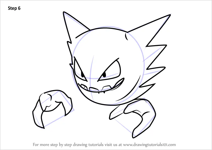 Step by Step How to Draw Haunter from Pokemon GO