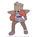 How to Draw Hitmonchan from Pokemon GO printable step by step drawing