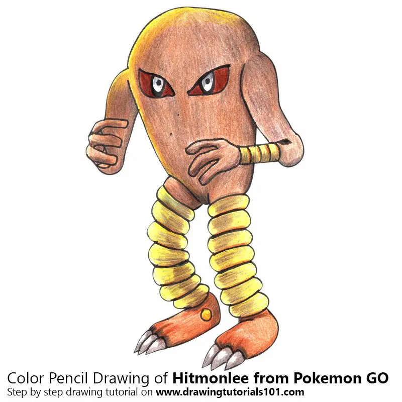 Hitmonlee from Pokemon GO Color Pencil Drawing