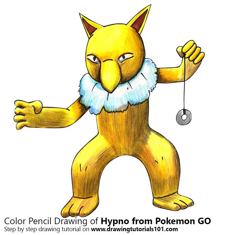 Hypno from Pokemon GO Color Pencil Drawing