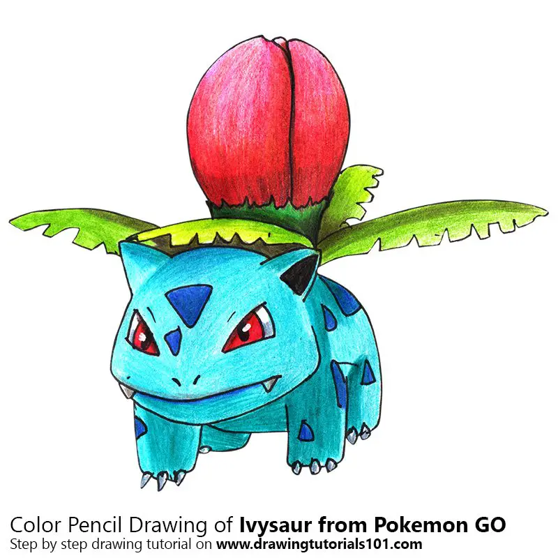 Ivysaur from Pokemon GO Color Pencil Drawing