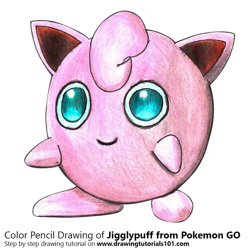 Jigglypuff from Pokemon GO Color Pencil Drawing