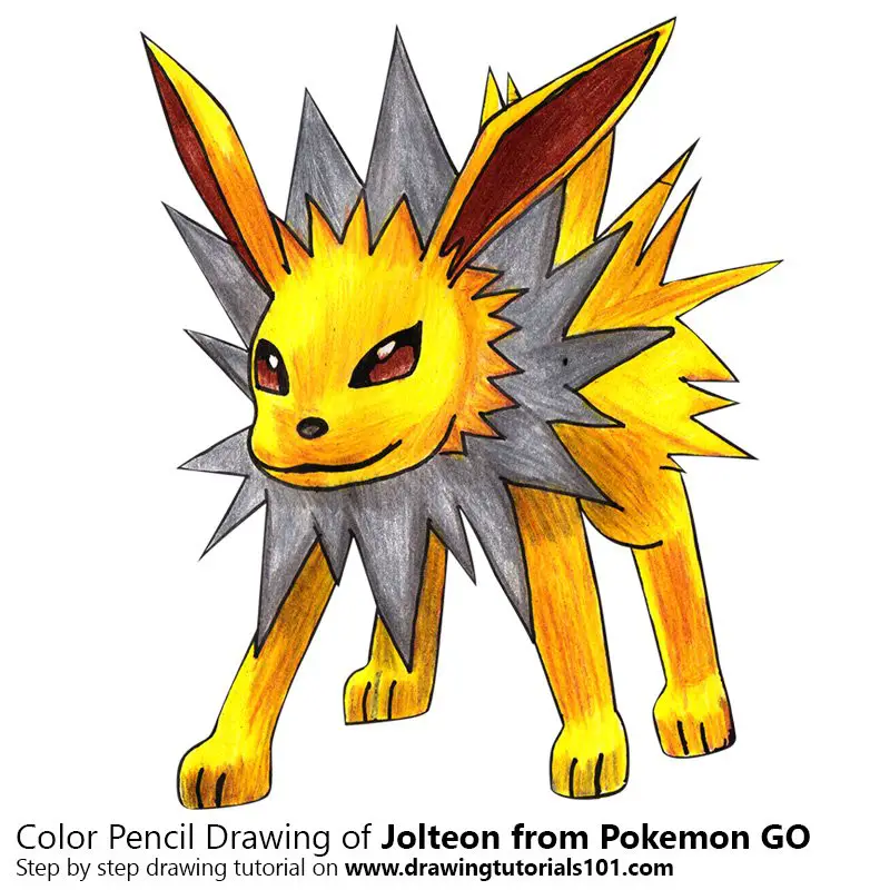 Jolteon from Pokemon GO Color Pencil Drawing