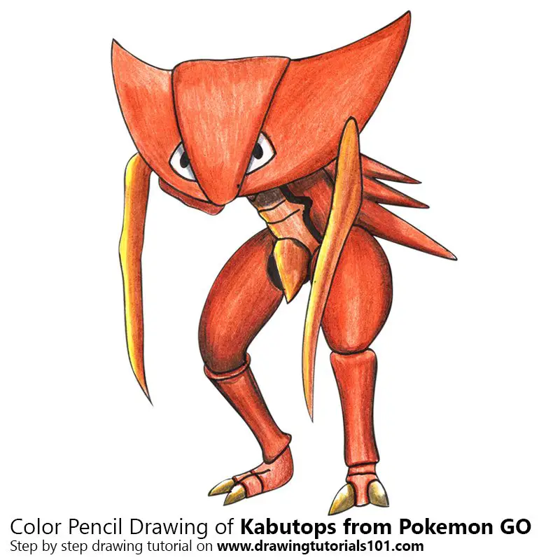 Kabutops from Pokemon GO Color Pencil Drawing