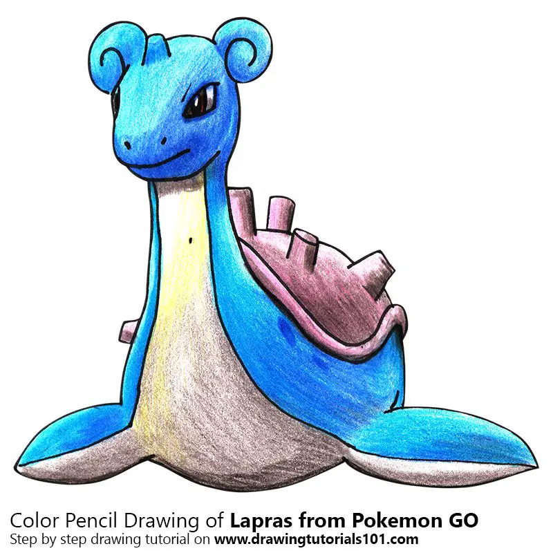 Lapras from Pokemon GO Color Pencil Drawing