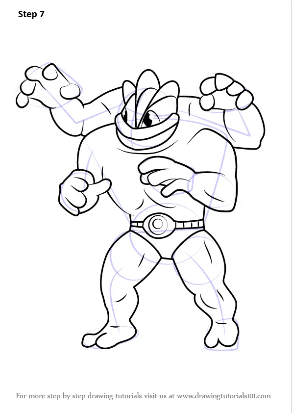 Step by Step How to Draw Machamp from Pokemon GO