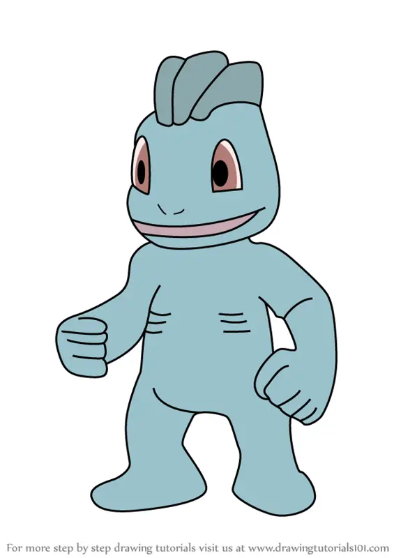 Learn How To Draw Machop From Pokemon Go Pokemon Go Step By Step