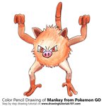 How to Draw Mankey from Pokemon GO