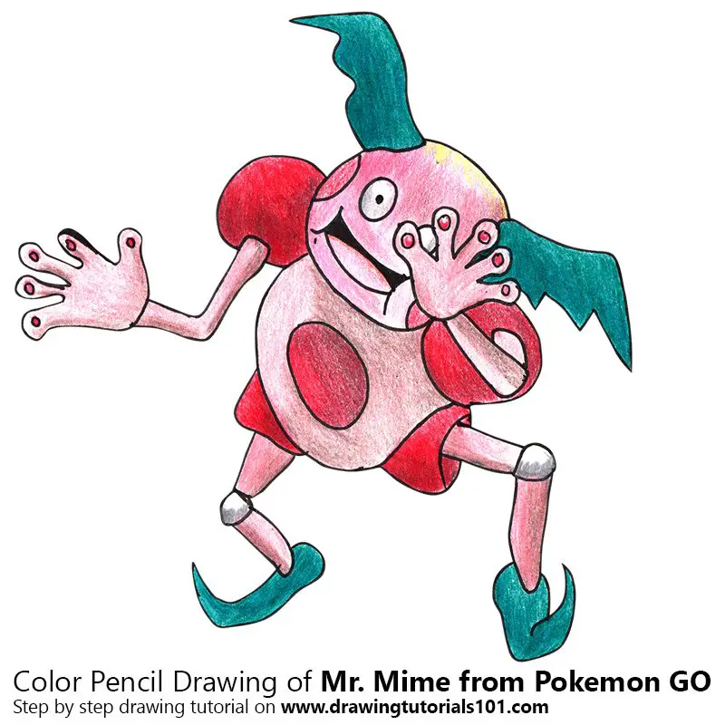 Mr. Mime from Pokemon GO Color Pencil Drawing
