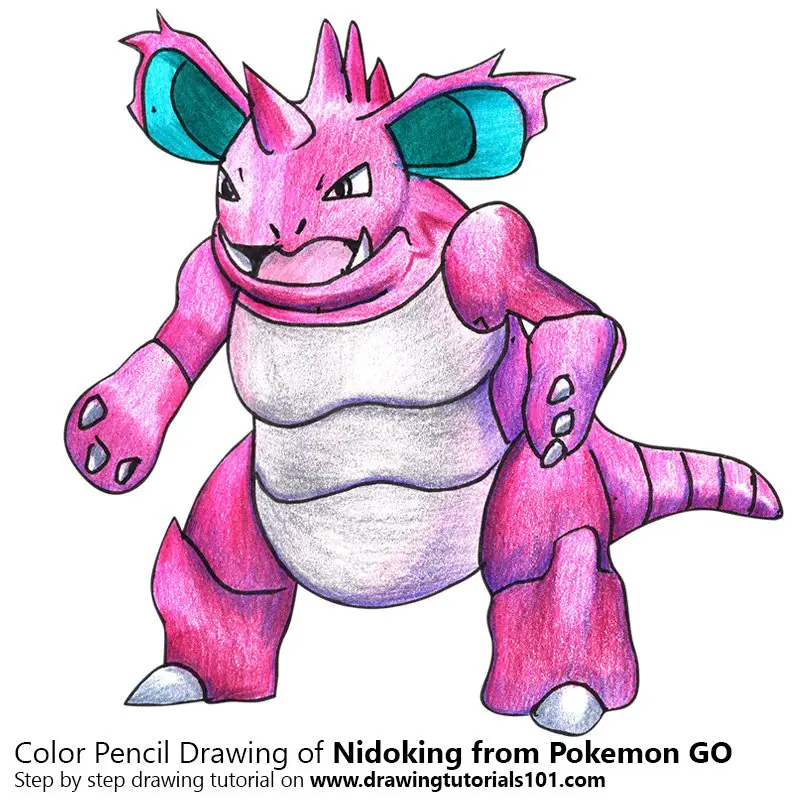 Nidoking from Pokemon GO Color Pencil Drawing