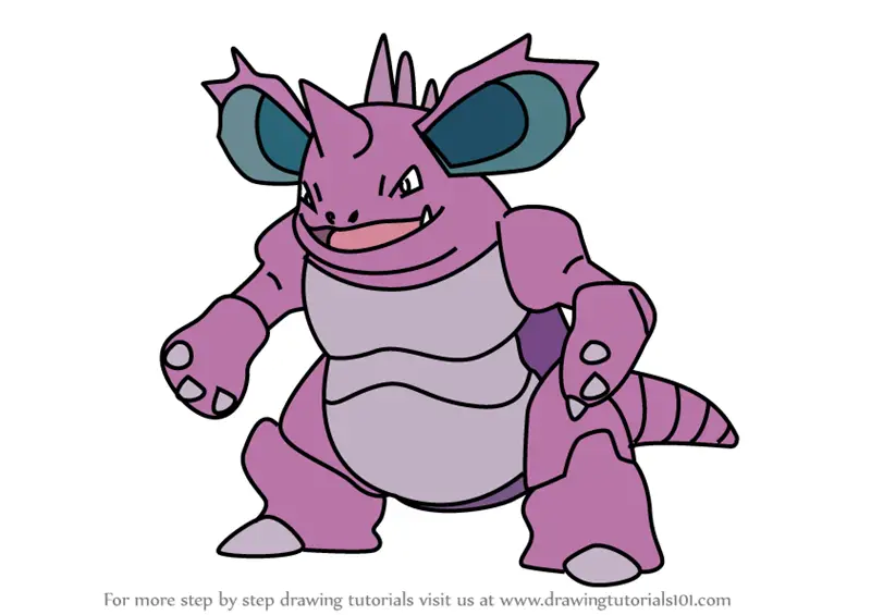 Learn How To Draw Nidoking From Pokemon Go (pokemon Go) Step By Step 