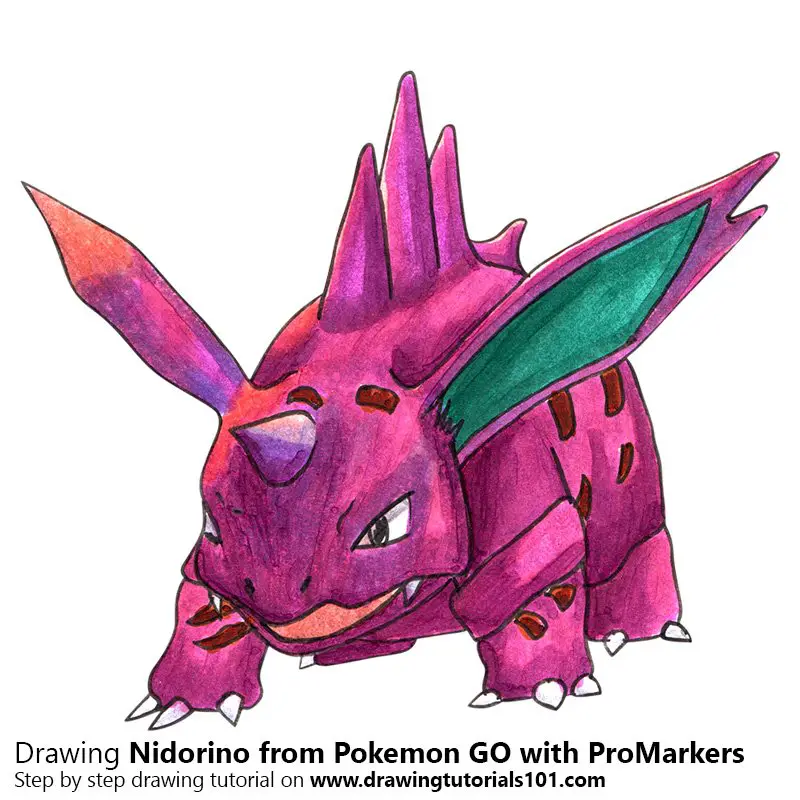 Nidorino from Pokemon GO Color Pencil Drawing