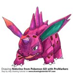 How to Draw Nidorino from Pokemon GO
