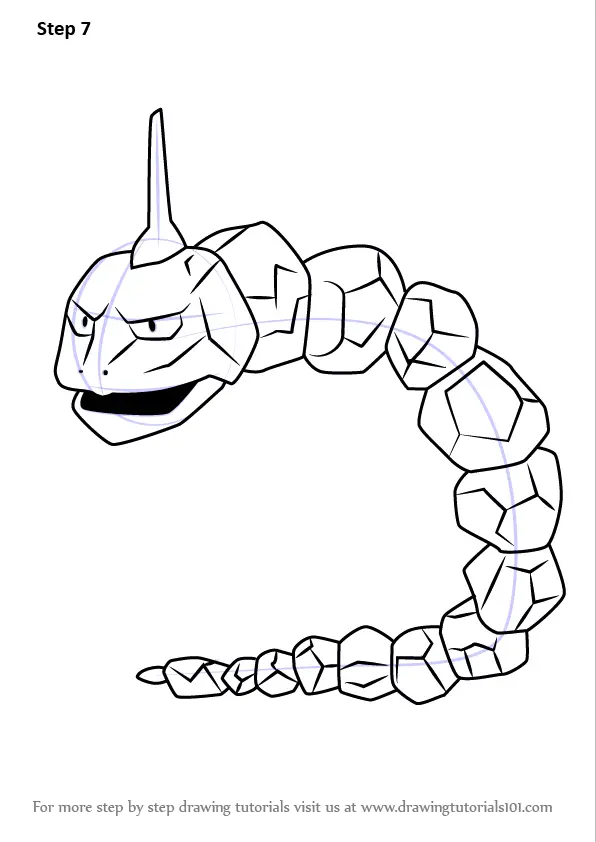 Learn How to Draw Onix from Pokemon GO (Pokemon GO) Step by Step