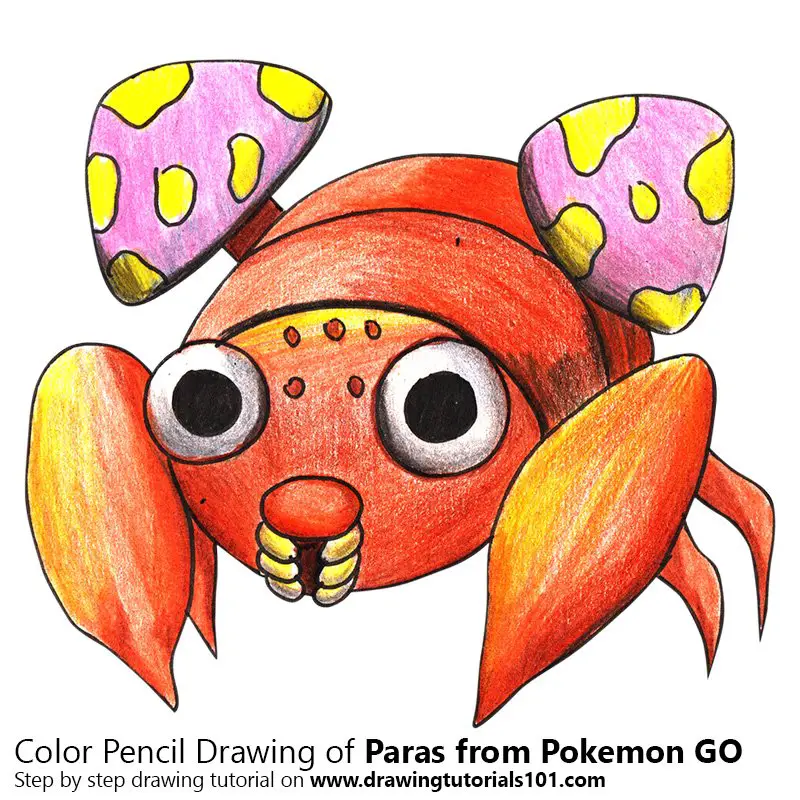 Paras from Pokemon GO Color Pencil Drawing