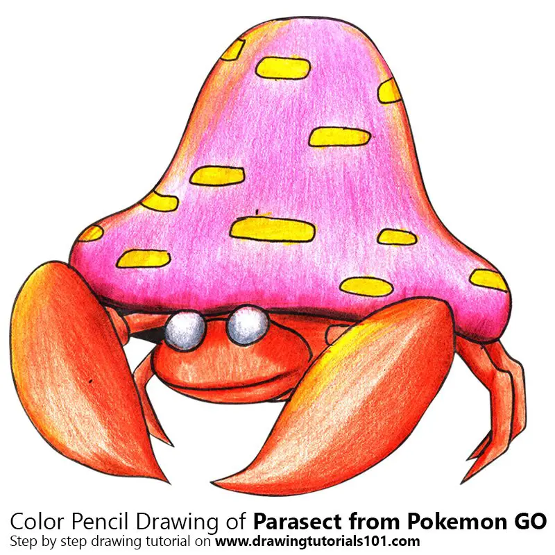 Parasect from Pokemon GO Color Pencil Drawing