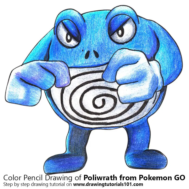 Poliwrath from Pokemon GO Color Pencil Drawing