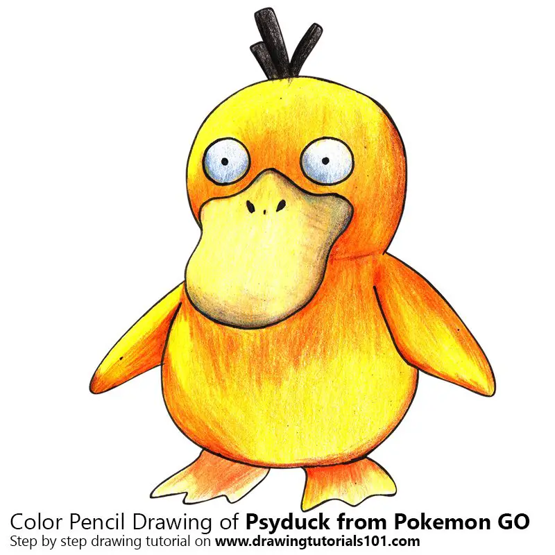 Psyduck from Pokemon GO Color Pencil Drawing
