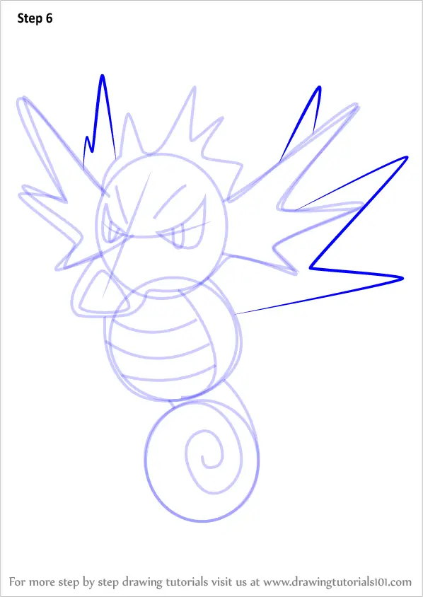 Step By Step How To Draw Seadra From Pokemon Go
