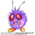 How to Draw Venonat from Pokemon GO
