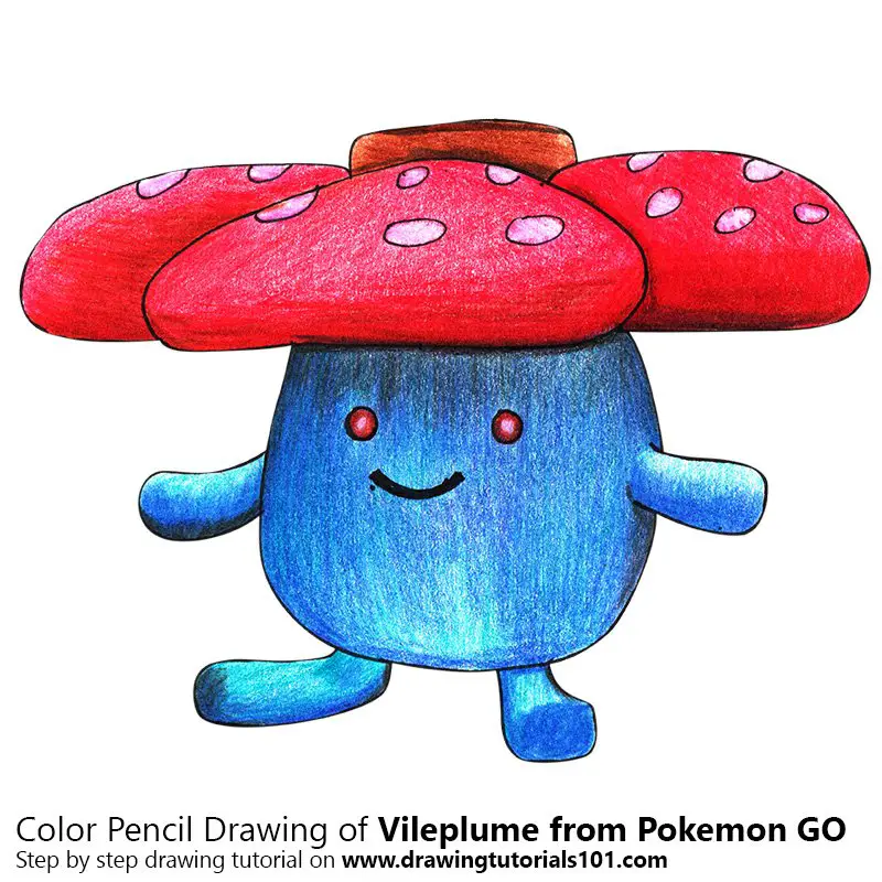 Vileplume from Pokemon GO Color Pencil Drawing
