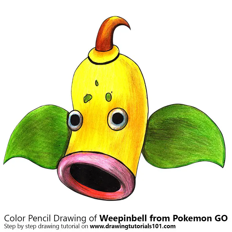 Weepinbell from Pokemon GO Color Pencil Drawing