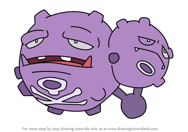 14. How to Draw Weezing from Pokemon GO. 