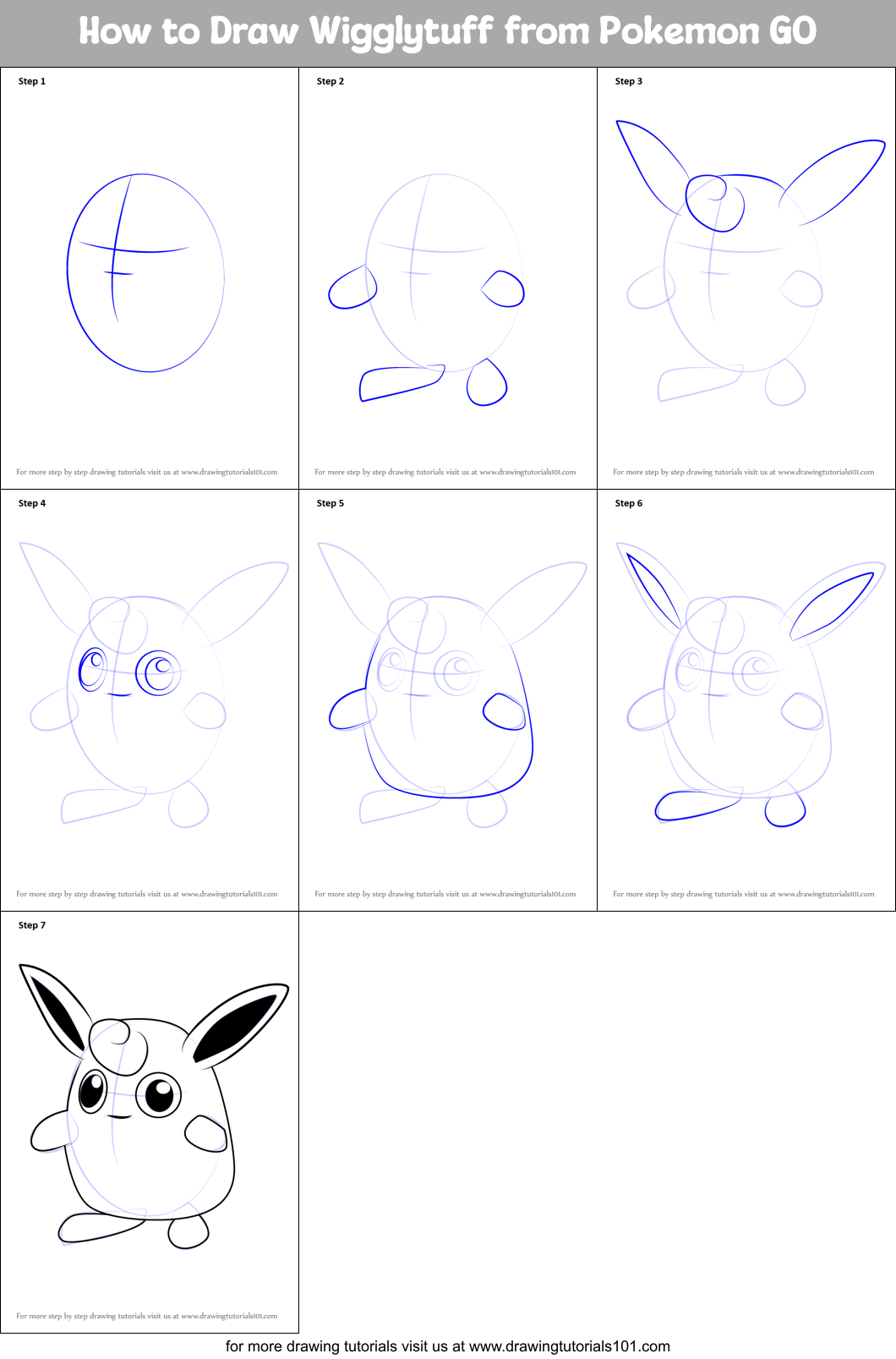 How to Draw Wigglytuff from Pokemon GO printable step by step drawing ...