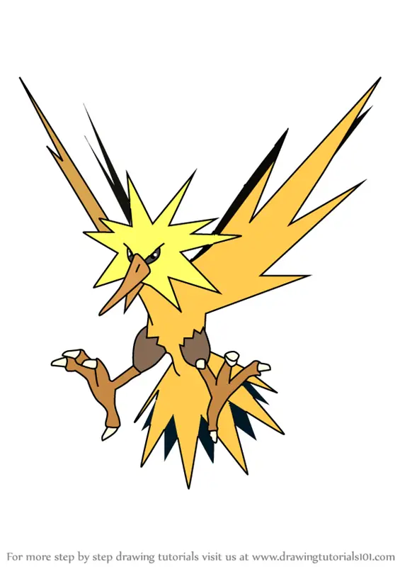 Inspirere Fortære vurdere Learn How to Draw Zapdos from Pokemon GO (Pokemon GO) Step by Step : Drawing  Tutorials