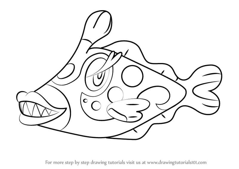 free printable bruxish coloring pages pokemon