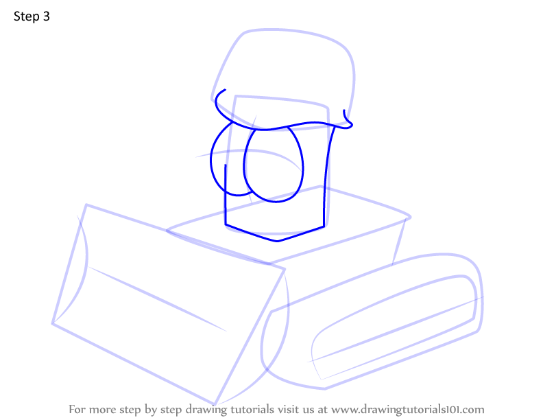 Step by Step How to Draw Betsy Bulldozer from Putt-Putt