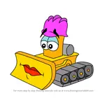 How to Draw Betsy Bulldozer from Putt-Putt